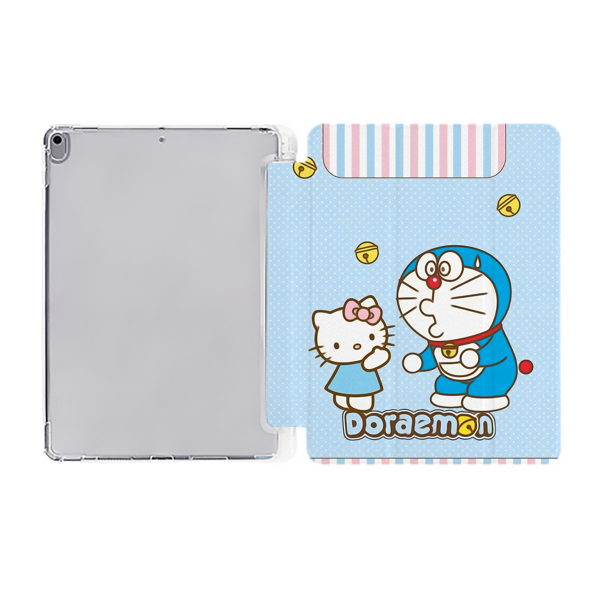（画像用） ドラえもん Doraemon IPad ケース ペン収納付き 三つ折りスタンド PUレザー×シリコン 対応機種9.5/10.5/10.9インチ